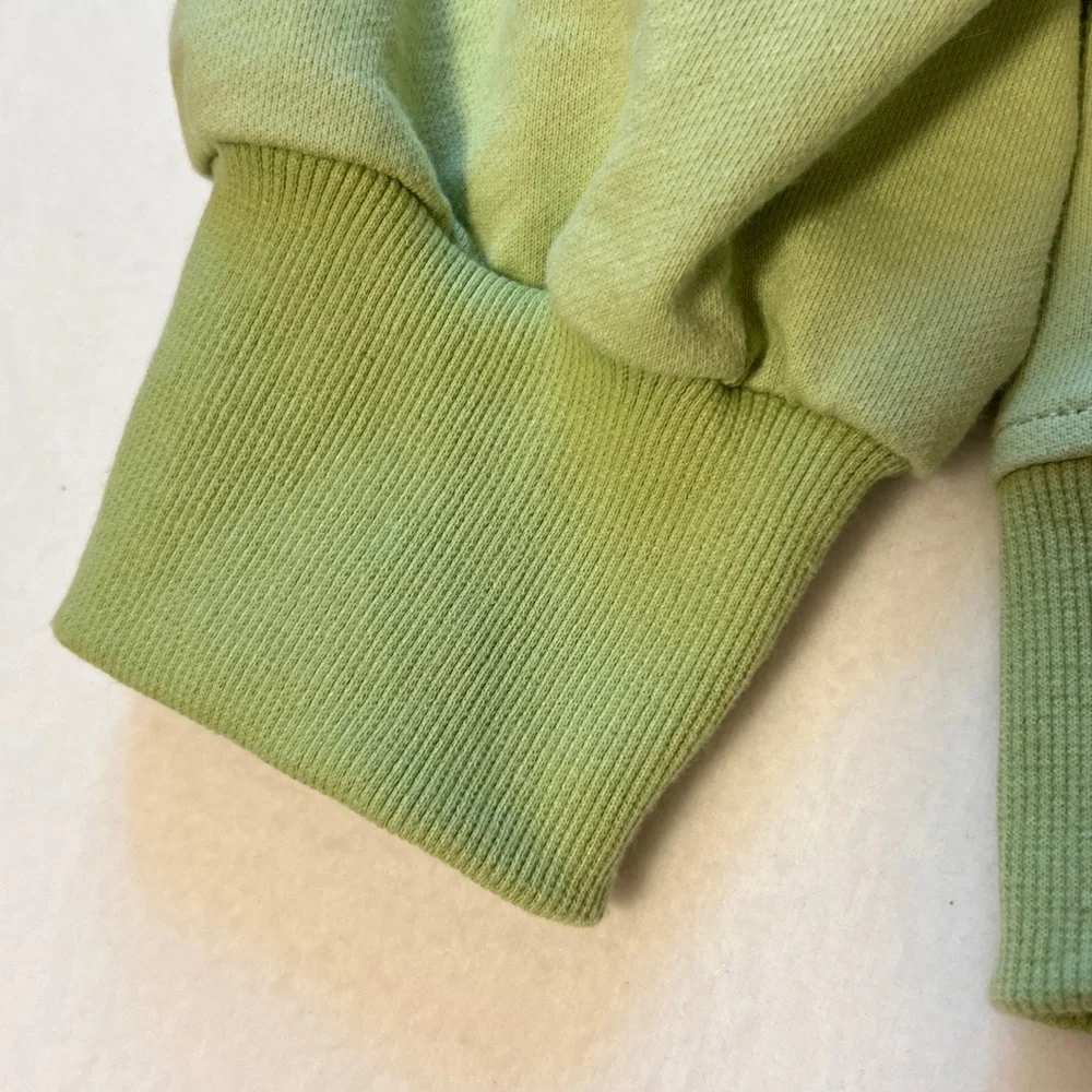 Easel Sage Green Appliqué Pullover Sweatshirt Top with Bow Details 100% Cotton - Picture 5 of 9